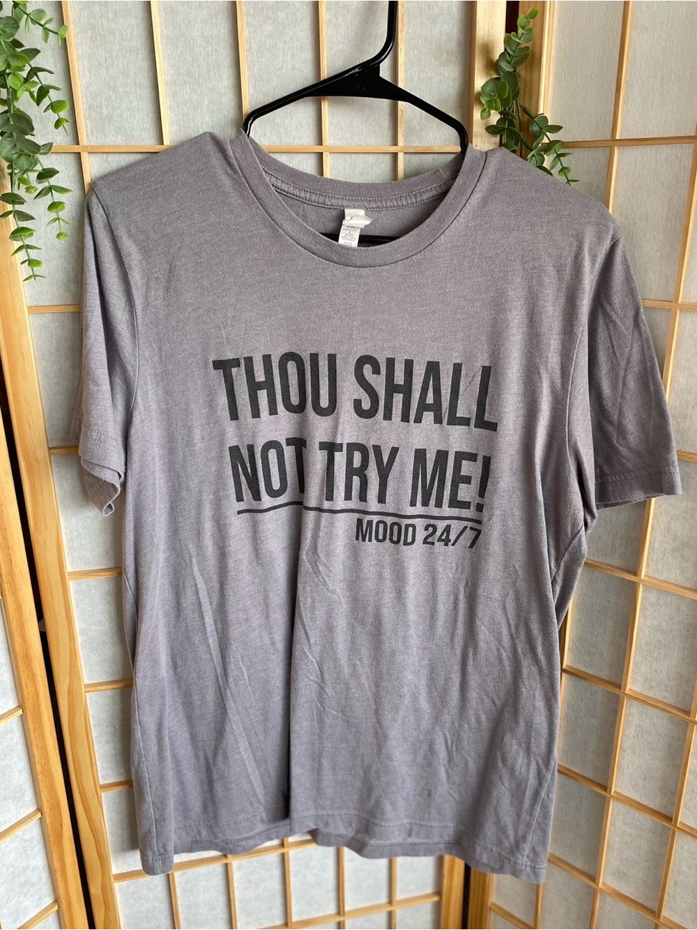 Bella Canvas Gray Graphic Short Sleeve Tee - "Thou Shall Not Try Me"
